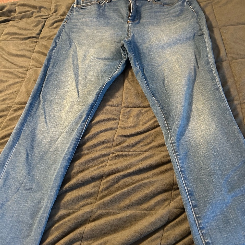LOFT Blue Skinny Jeans Vintage Distressed Look